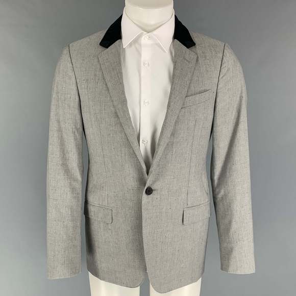 LANVIN Other - LANVIN Regular Light Grey Heather Wool Notch Lapel Sport Coat